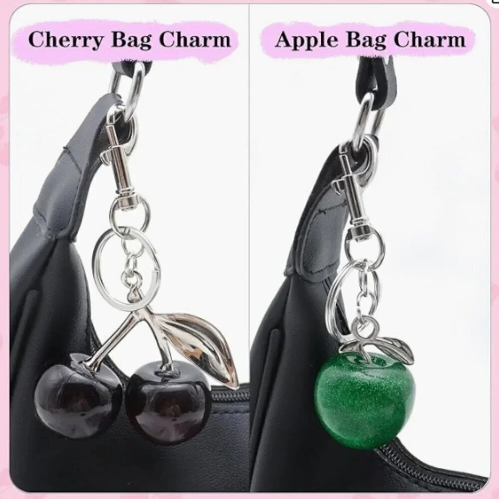 NEW Cherry Keychain Silver 8 Pack